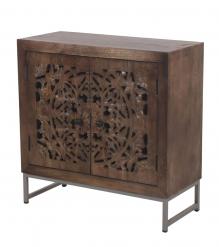 HAND CARVED SOLID WOOD CABINET