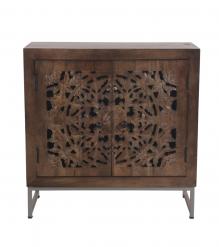 HAND CARVED SOLID WOOD CABINET