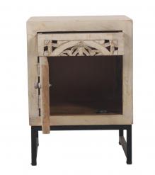 carved 1 drawer / 1 door end table