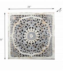HAND CARVED DECORATIVE WOOD PANEL