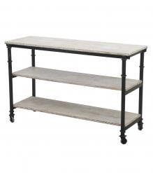 SOLID WOOD & IRON SHELVING UNIT
