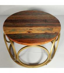 SOLID RECLAIMED TEAK WOOD & IRON COFFEE TABLE