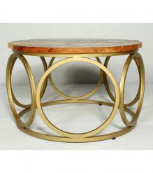SOLID RECLAIMED TEAK WOOD & IRON COFFEE TABLE
