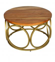SOLID RECLAIMED TEAK WOOD & METAL COFFEE TABLE 