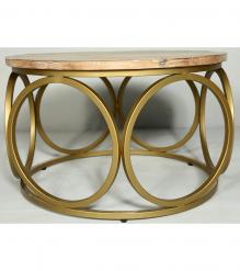 SOLID RECLAIMED TEAK WOOD & IRON COFFEE TABLE