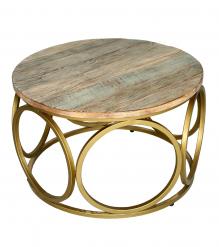 SOLID RECLAIMED TEAK WOOD & IRON COFFEE TABLE