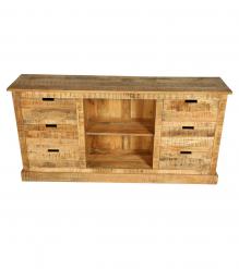 SOLID WOOD 6 DRAWER MEDIA CABINET SIDEBOARD