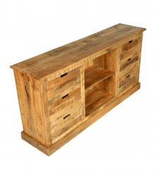 SOLID WOOD 6 DRAWER MEDIA CABINET SIDEBOARD