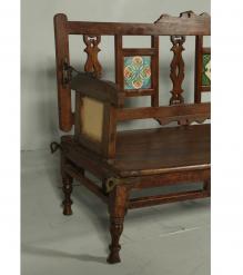 SOLID TEAK WOOD EMBELLISHED BENCH