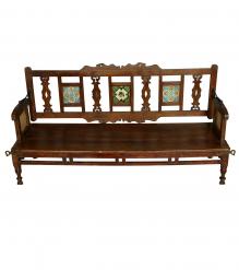 SOLID TEAK WOOD EMBELLISHED BENCH