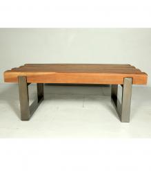 SOLID RECLAIMED TEAK WOOD & IRON COFFEE TABLE