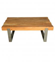 SOLID THICK RECLAIMED TEAK WOOD & IRON COFFEE TABLE