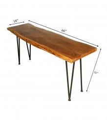 SOLID LIVE EDGE WOOD CONSOLE TABLE