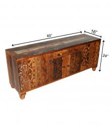 CARVED WOOD TV CABINET JALI