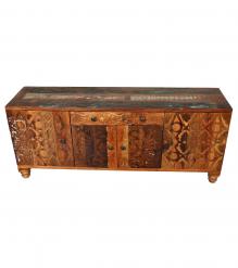CARVED WOOD TV CABINET JALI