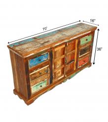WOODEN 6 DRAWER SIDEBOARD