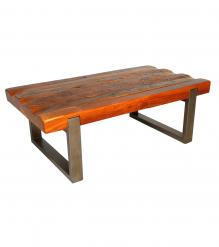 SOLID THICK RECLAIMED TEAK WOOD & IRON COFFEE TABLE