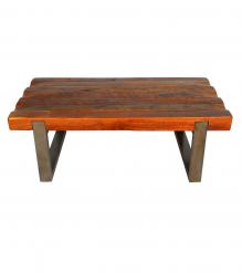 SOLID THICK RECLAIMED TEAK WOOD & IRON COFFEE TABLE