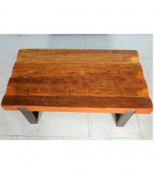 SOLID THICK RECLAIMED TEAK WOOD W/ METAL BASE