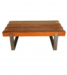 SOLID THICK RECLAIMED TEAK WOOD W/ METAL BASE