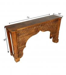 HAND CARVED SOLID WOOD CONSOLE