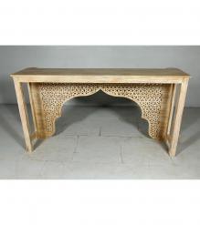HAND CARVED SOLID WOOD  CONSOLE