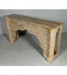 HAND CARVED SOLID WOOD  CONSOLE