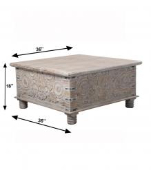 SOLID RECLAIMED TEAK WOOD DOUBLE OPEN TRUNK TABLE