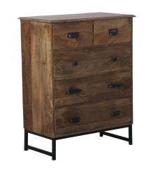 SOLID WOOD & IRON DRESSER BUREAU CHEST
