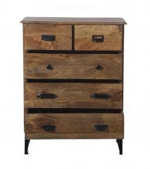SOLID WOOD & IRON DRESSER BUREAU CHEST