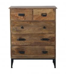 SOLID WOOD & IRON DRESSER BUREAU CHEST