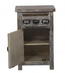 SOLID RECLAIMED TEAK WOOD END TABLE / CABINET