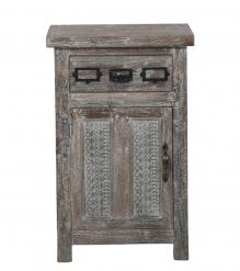 SOLID RECLAIMED TEAK WOOD END TABLE / CABINET