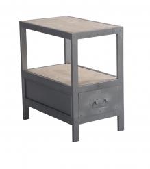 SOLID WOOD & IRON END TABLE SIDE TABLE