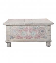 HAND CARVED SOLID WOOD TRUNK COFFEE TABLE
