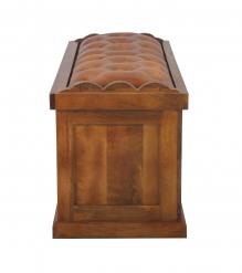 Wood Trunk w/ Upholstered Leather top
