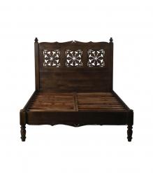 HAND CARVED SOLID WOOD QUEEN BED