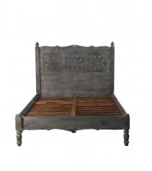 HAND CARVED SOLID WOOD QUEEN BED