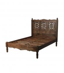 HAND CARVED SOLID WOOD QUEEN BED