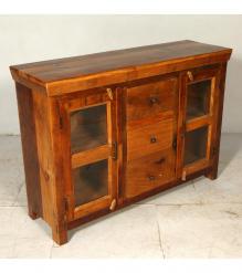 SOLID RECLAIMED TEAK SIDEBOARD WITH 2 DOORS AND 3 DRAWERS
