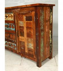 SOLID RECLAIMED TEAK WOOD SIDEBOARD  WITH DRAWERS & DOORS