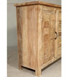 SOLID RECLAIMED TEAK WOOD SIDEBOARD CABINET W/ 4 DRAWERS & 2 DOORS