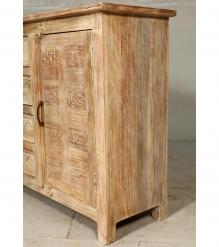 SOLID RECLAIMED TEAK WOOD SIDEBOARD CABINET W/ 4 DRAWERS & 2 DOORS
