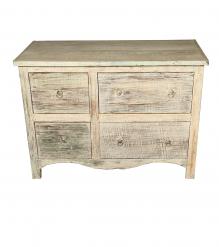 SOLID RECLAIMED TEAK WOOD 4 DRAWER BUREAU DRESSER CHEST