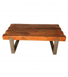 SOLID RECLAIMED TEAK WOOD & IRON COFFEE TABLE - INCREDIBLE!!