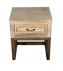 RECLAIMED WOOD & METAL END TABLE / NIGHT STAND 