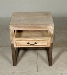 RECLAIMED WOOD & METAL END TABLE / NIGHT STAND 