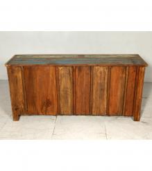SOLID RECLAIMED TEAK WOOD & METAL 2 DOOR CONSOLE SIDEBOARD