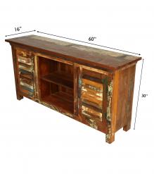 SOLID RECLAIMED TEAK WOOD 2 DOOR CONSOLE SIDEBOARD