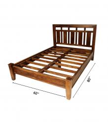 SOLID ROSEWOOD QUEEN BED - HEADBOARD, FOOTBOARD, SIDE RAILS, SLATS